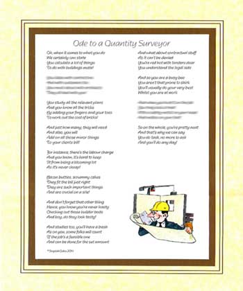 Ode to a Quantity Surveyor