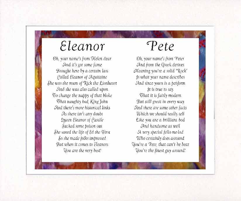 Sample Dual Name Ode
